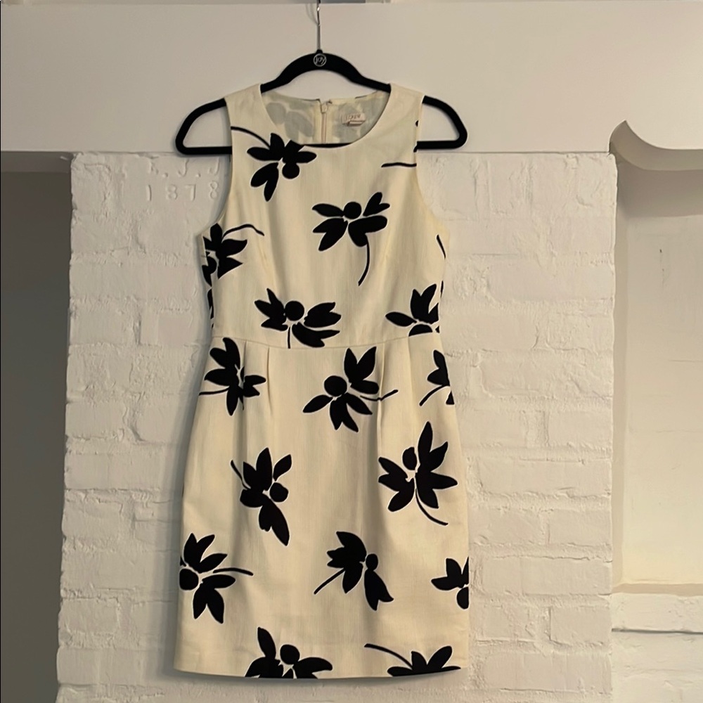 J Crew Black and White Floral Dress